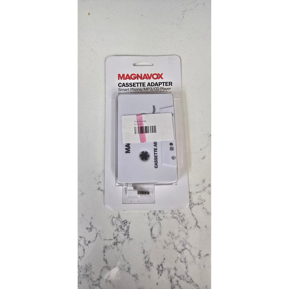 Magnavox Car Cassette Adapter for Smart Phone MP3 CD Player White MMA3102